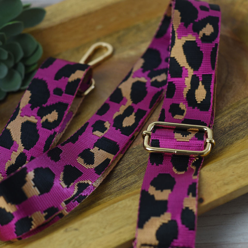 Adjustable Bag Strap 1.5 inch Leopard Pattern