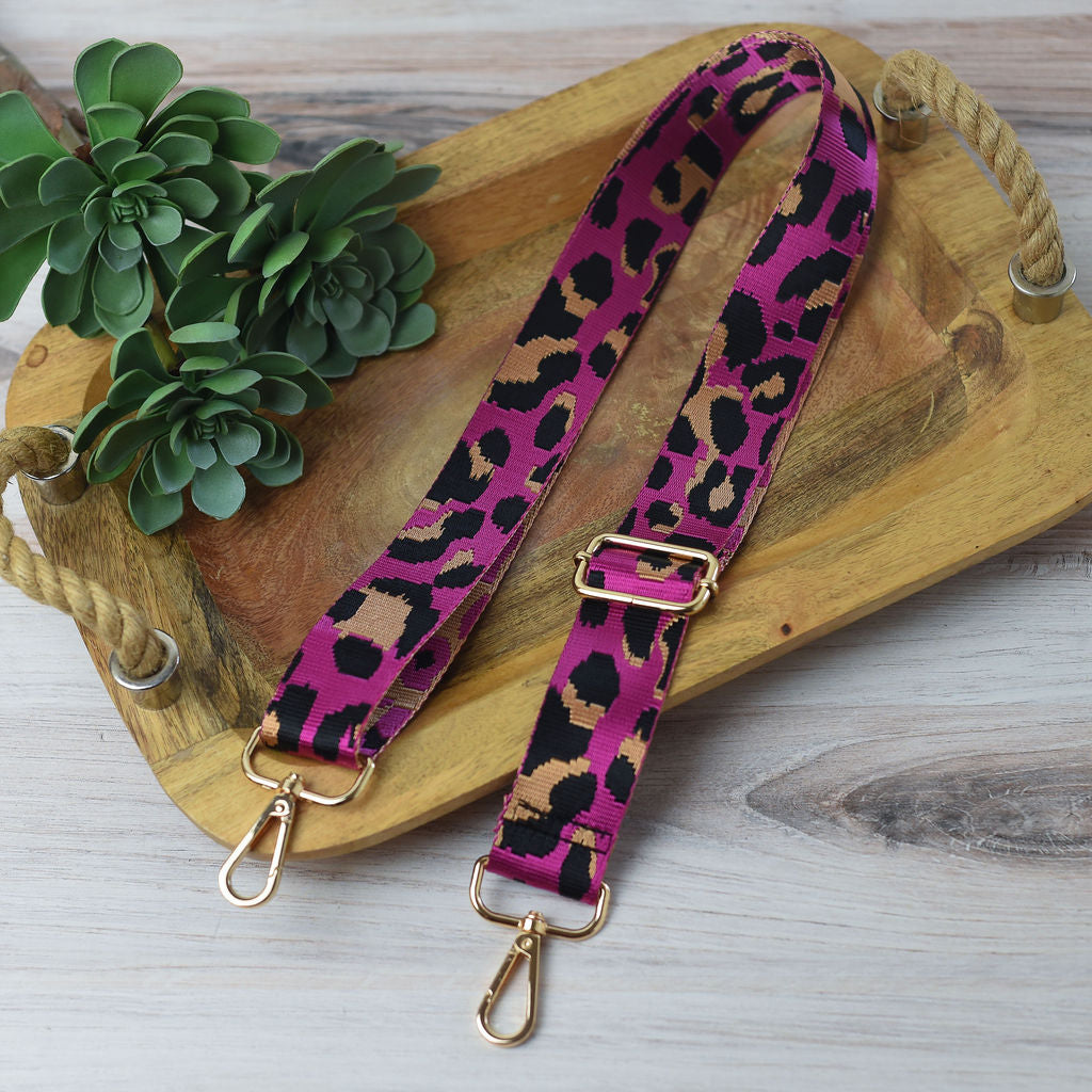 Adjustable Bag Strap 1.5 inch Leopard Pattern