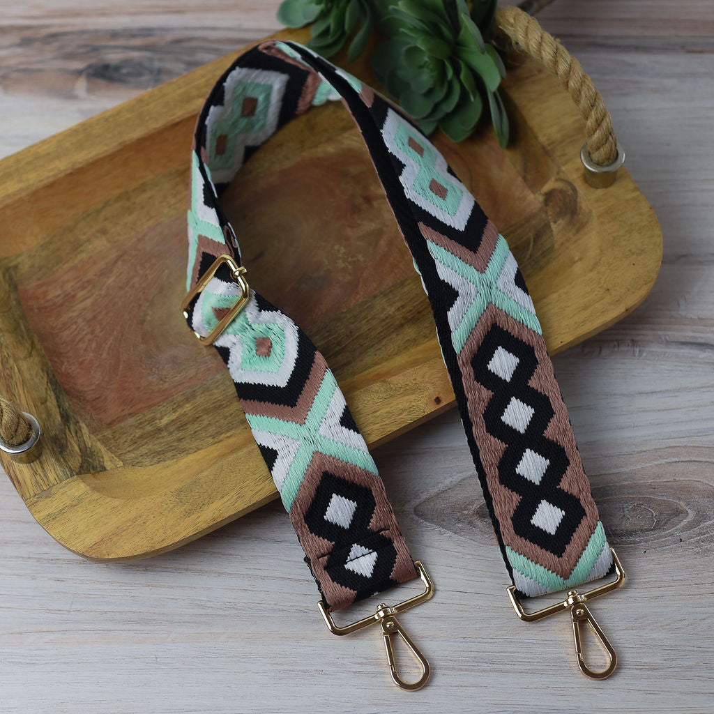 Woven Geometric Guitar Style Bag Straps