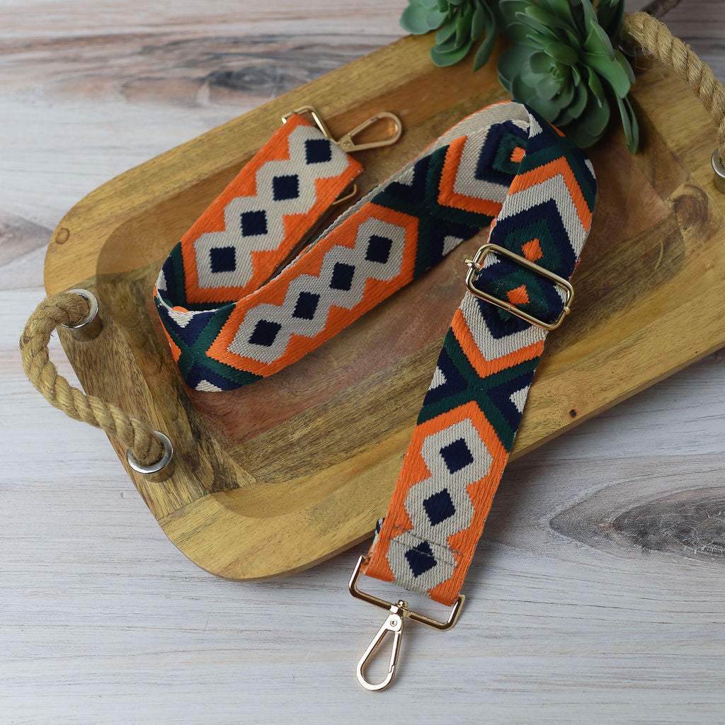 Woven Geometric Guitar Style Bag Straps