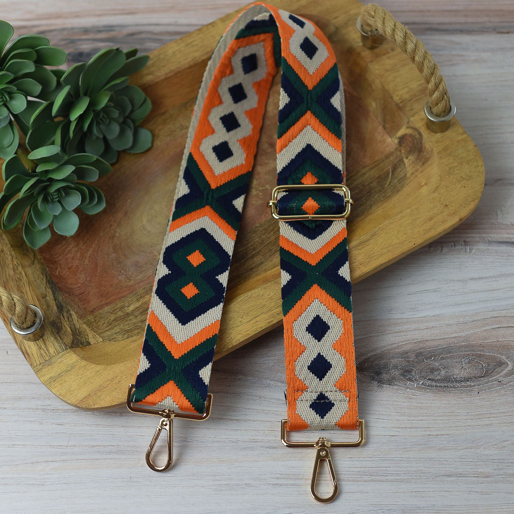 Woven Geometric Guitar Style Bag Straps