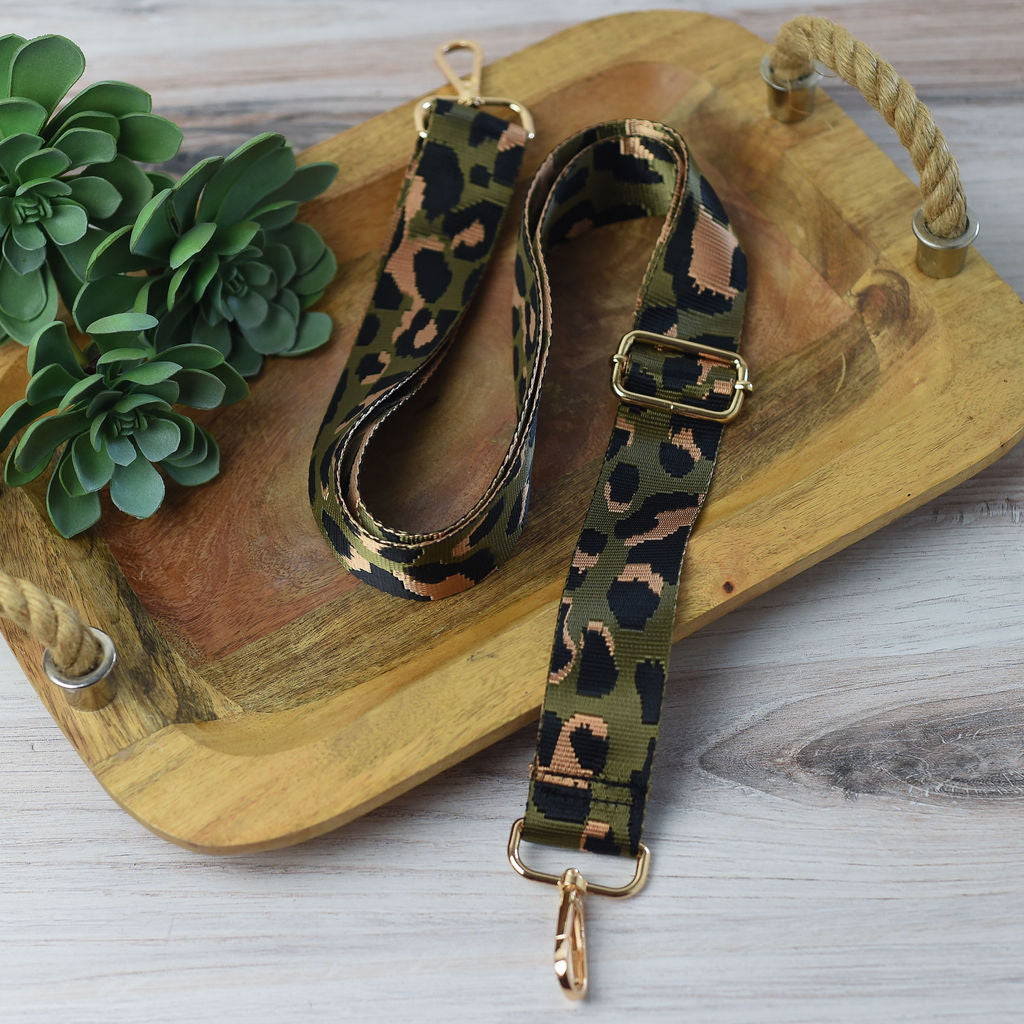 Adjustable Bag Strap 1.5 inch Leopard Pattern