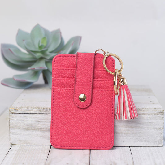 Candace Keychain Card Wallet-Hot Pink