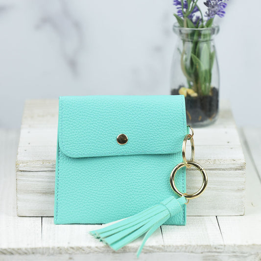 Ella Pouch and Keyring with Tassel-Mint Green