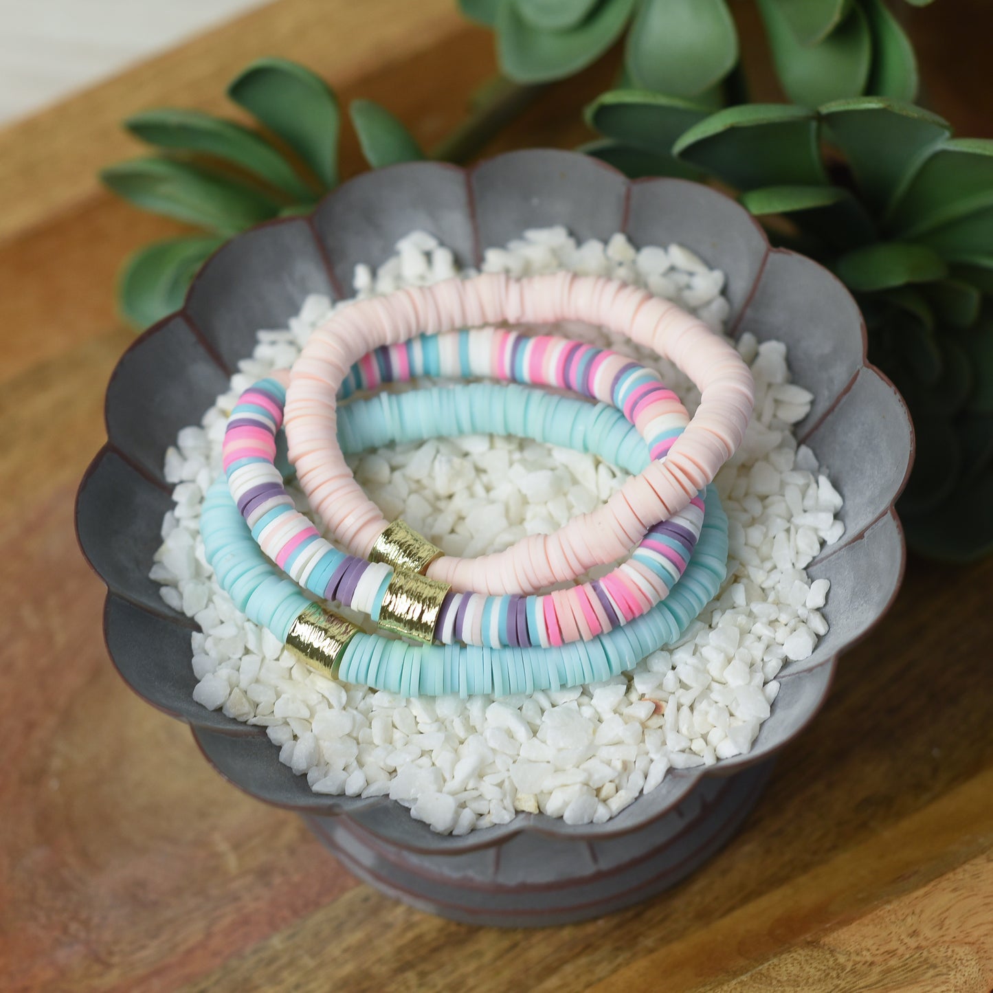 Kendra Silicone Disc Stretch Bracelets