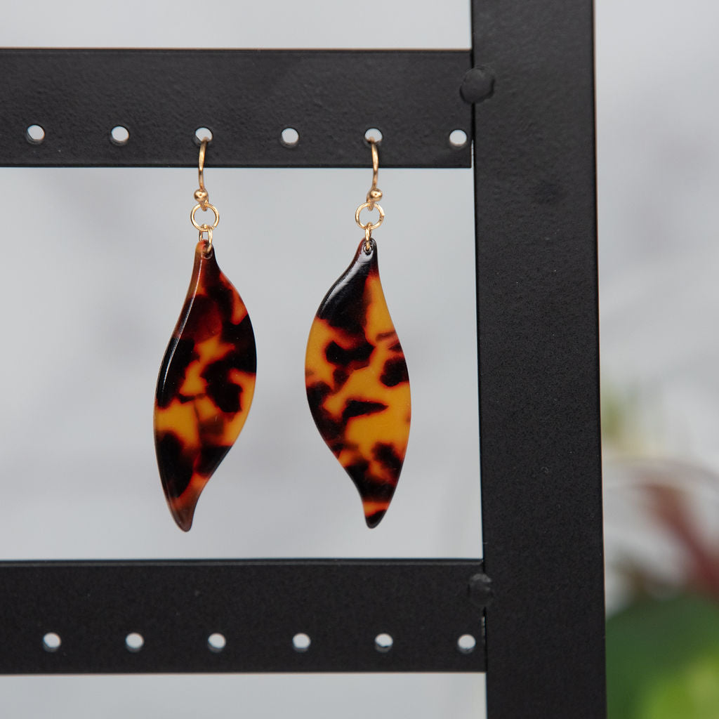 Tortoise Swirl Dangle Earrings