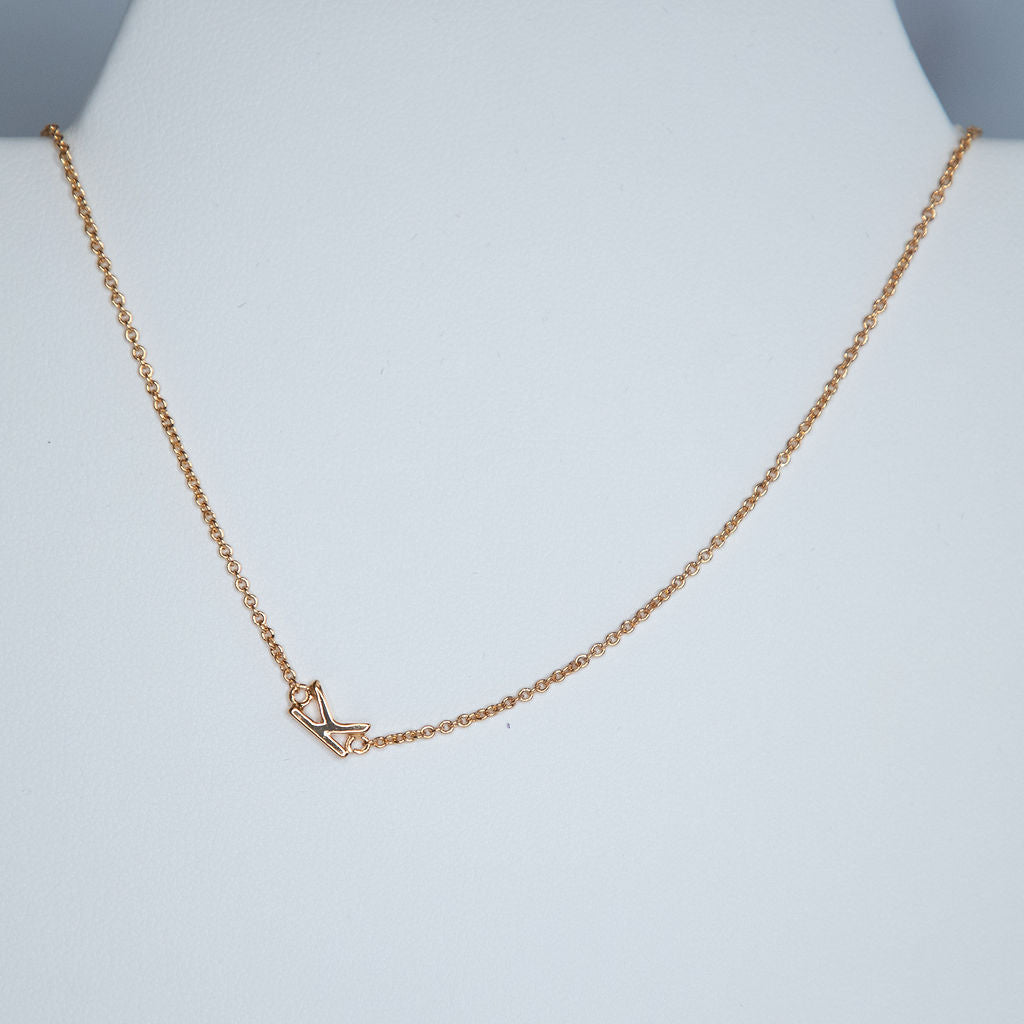 Gold Dipped Mini Sideways Letter Necklace