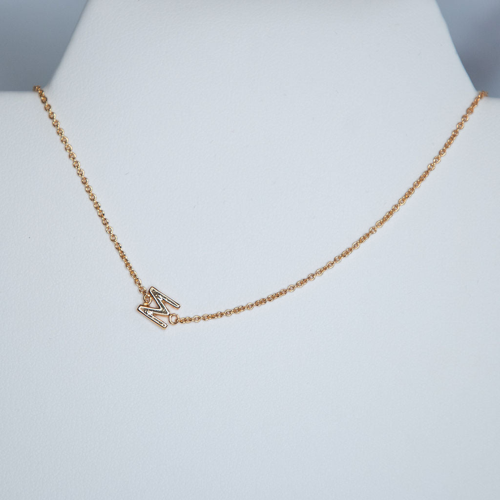 Gold Dipped Mini Sideways Letter Necklace