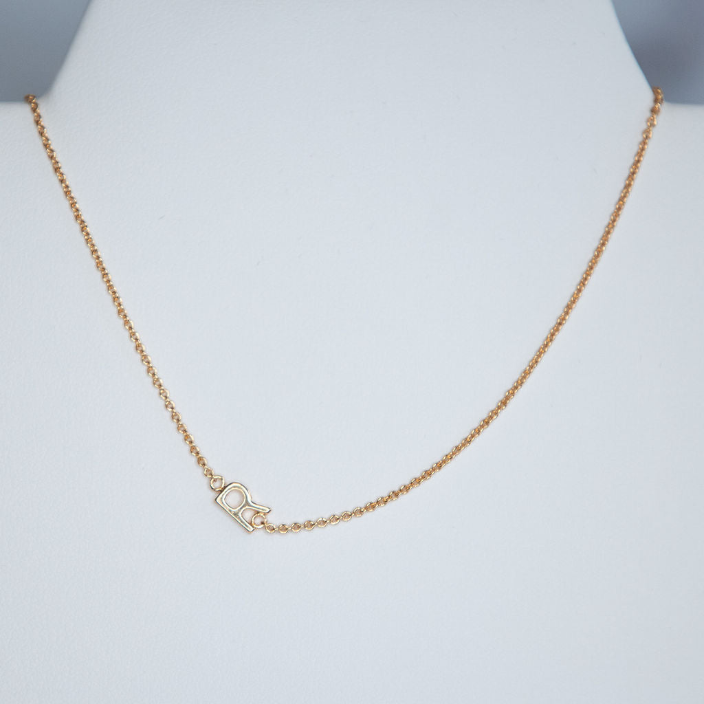 Gold Dipped Mini Sideways Letter Necklace