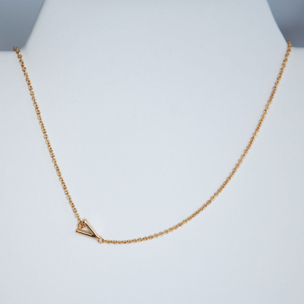 Gold Dipped Mini Sideways Letter Necklace