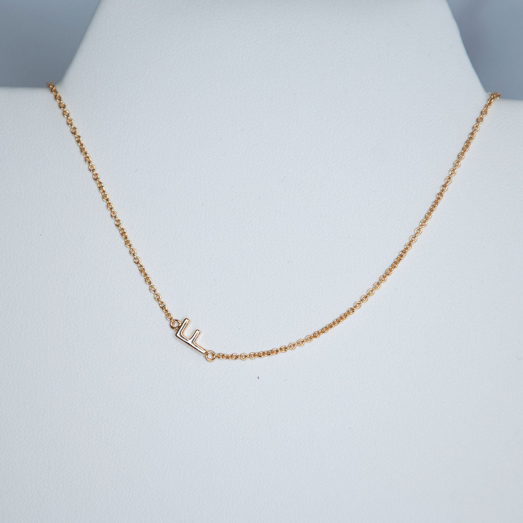 Gold Dipped Mini Sideways Letter Necklace