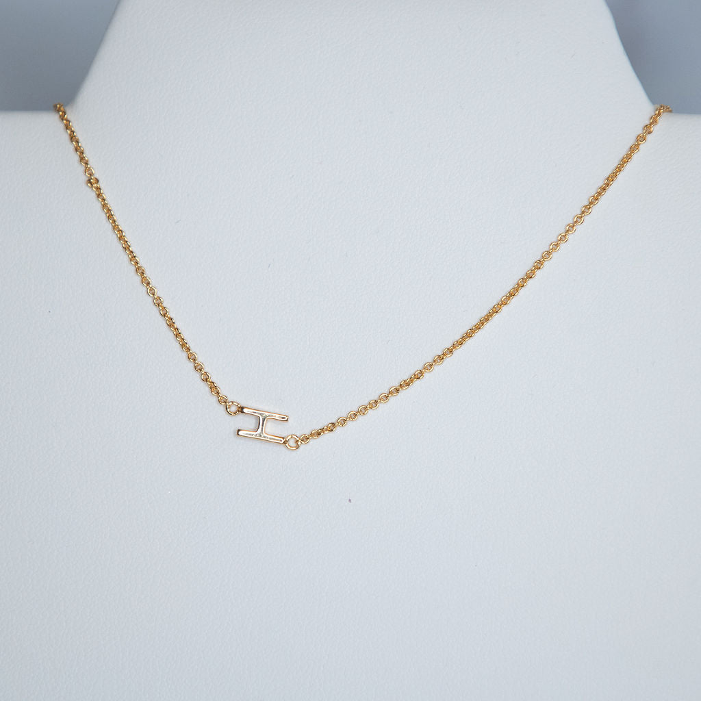 Gold Dipped Mini Sideways Letter Necklace