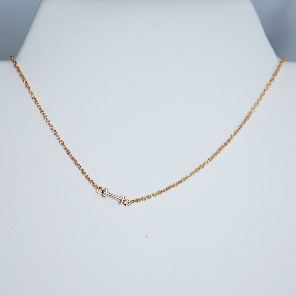 Gold Dipped Mini Sideways Letter Necklace