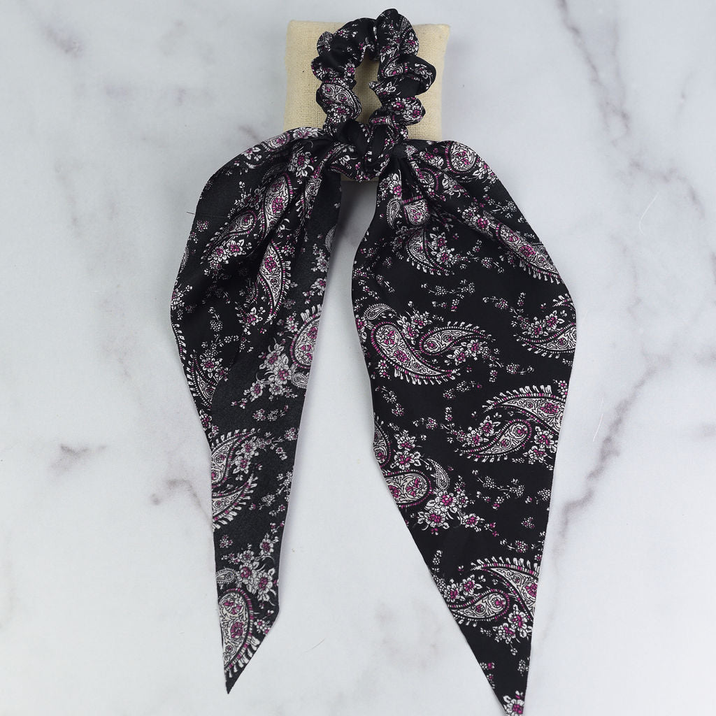 Navy Blue Paisley Hair Scarf
