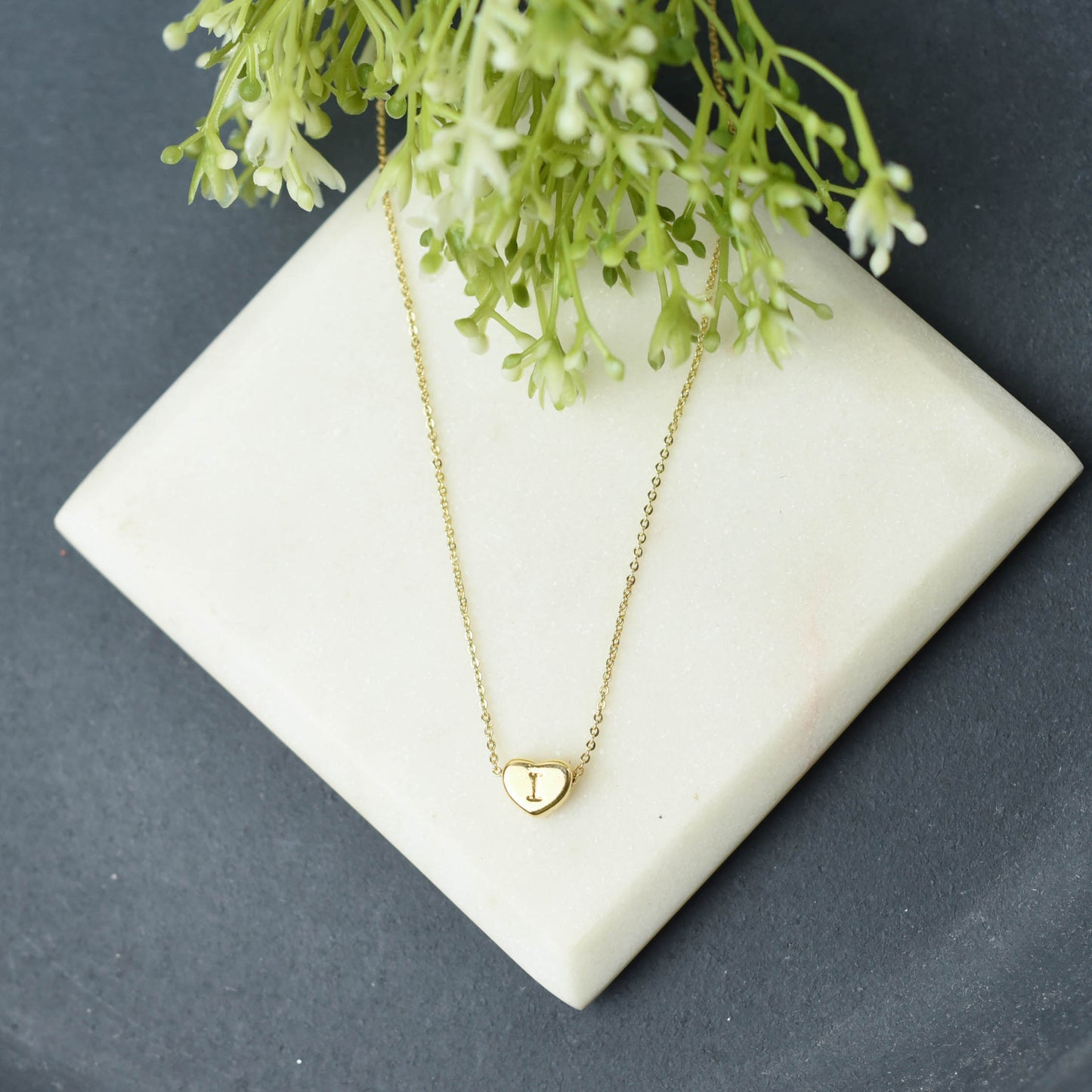 Luxe Collection: 18K Gold Initial Heart Necklace