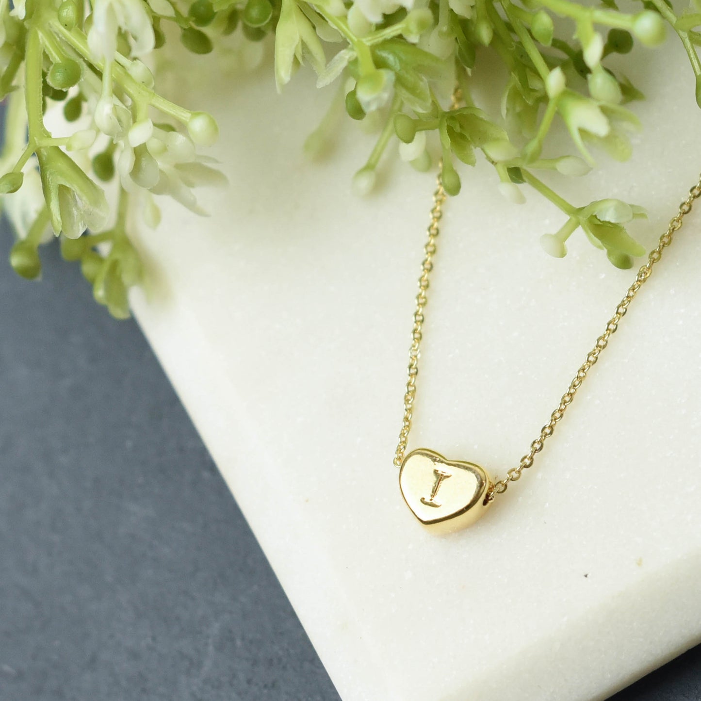 Luxe Collection: 18K Gold Initial Heart Necklace