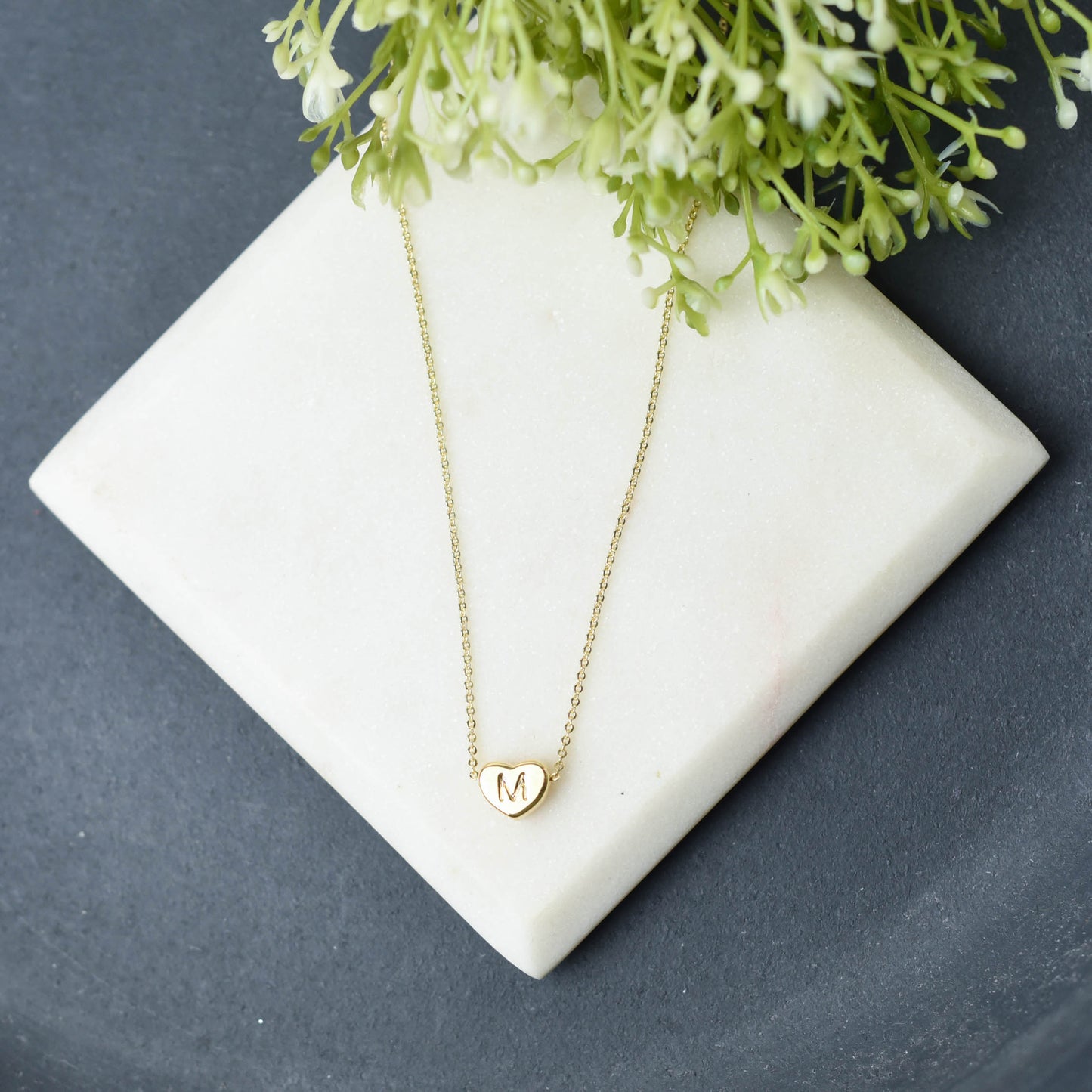 Luxe Collection: 18K Gold Initial Heart Necklace