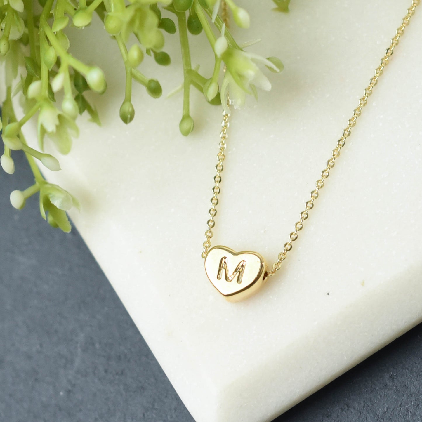 Luxe Collection: 18K Gold Initial Heart Necklace