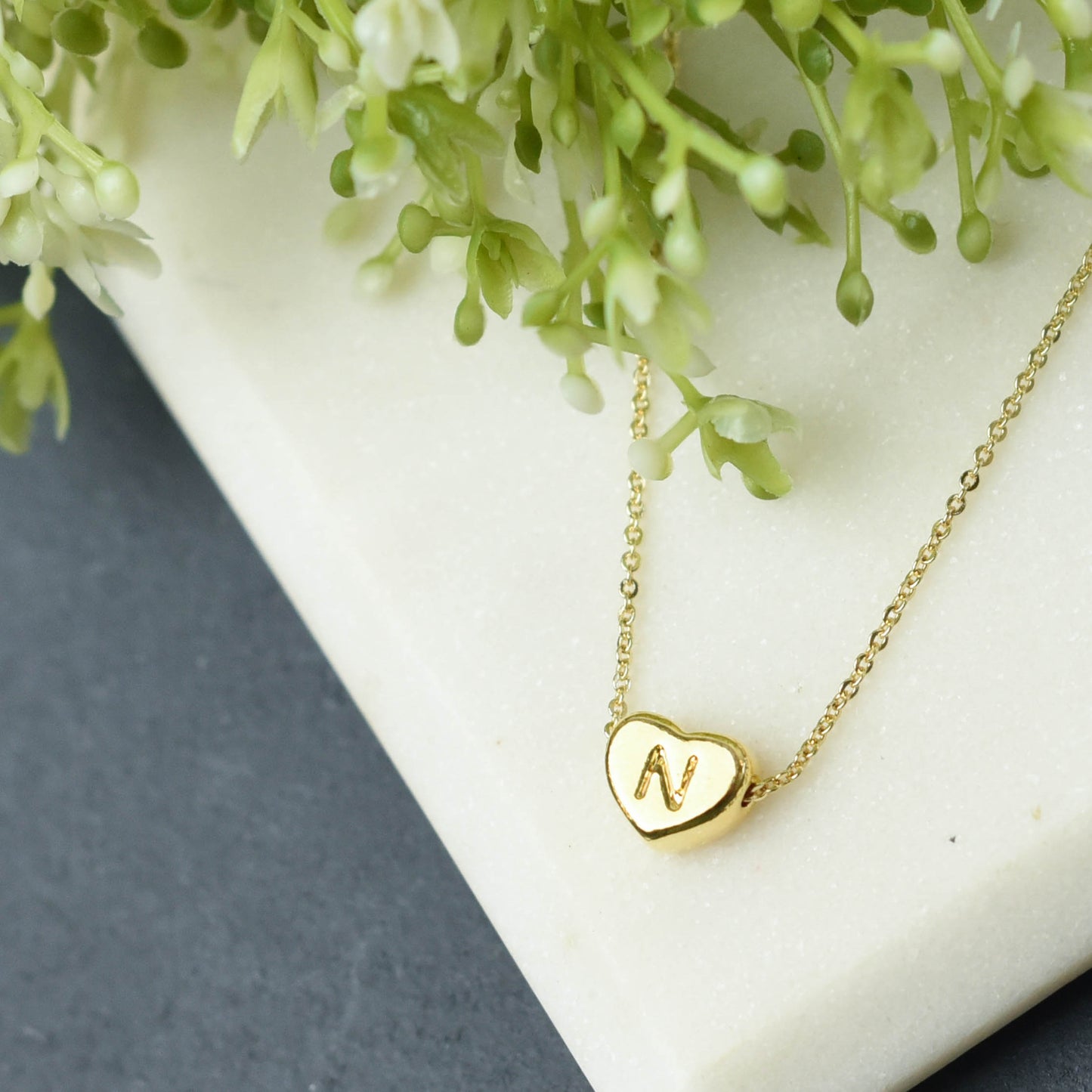 Luxe Collection: 18K Gold Initial Heart Necklace