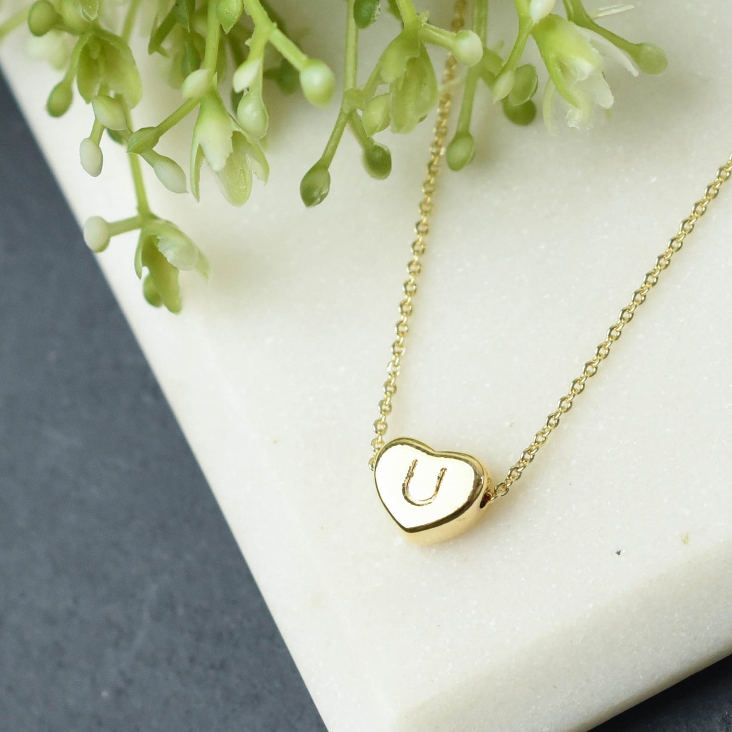 Luxe Collection: 18K Gold Initial Heart Necklace