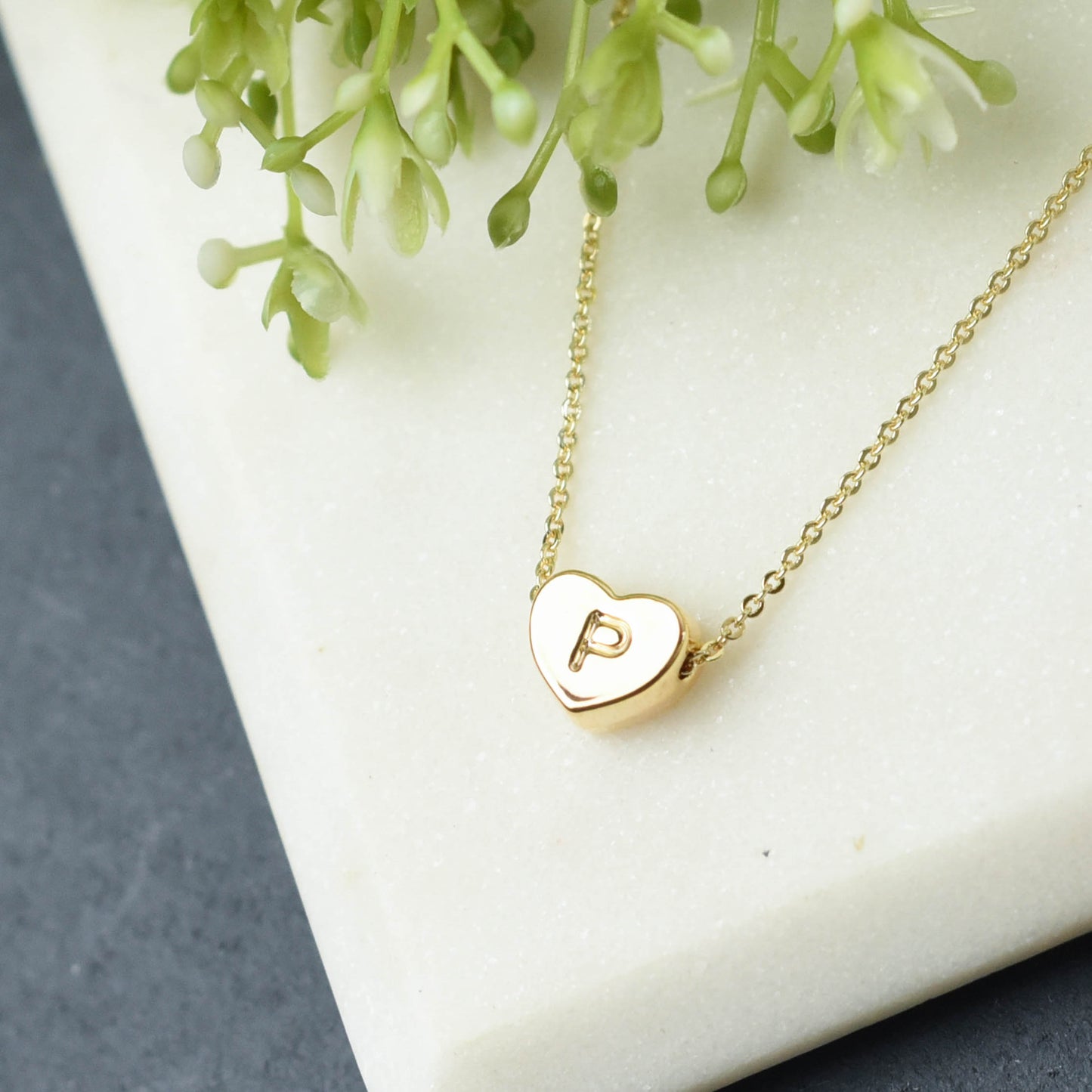 Luxe Collection: 18K Gold Initial Heart Necklace