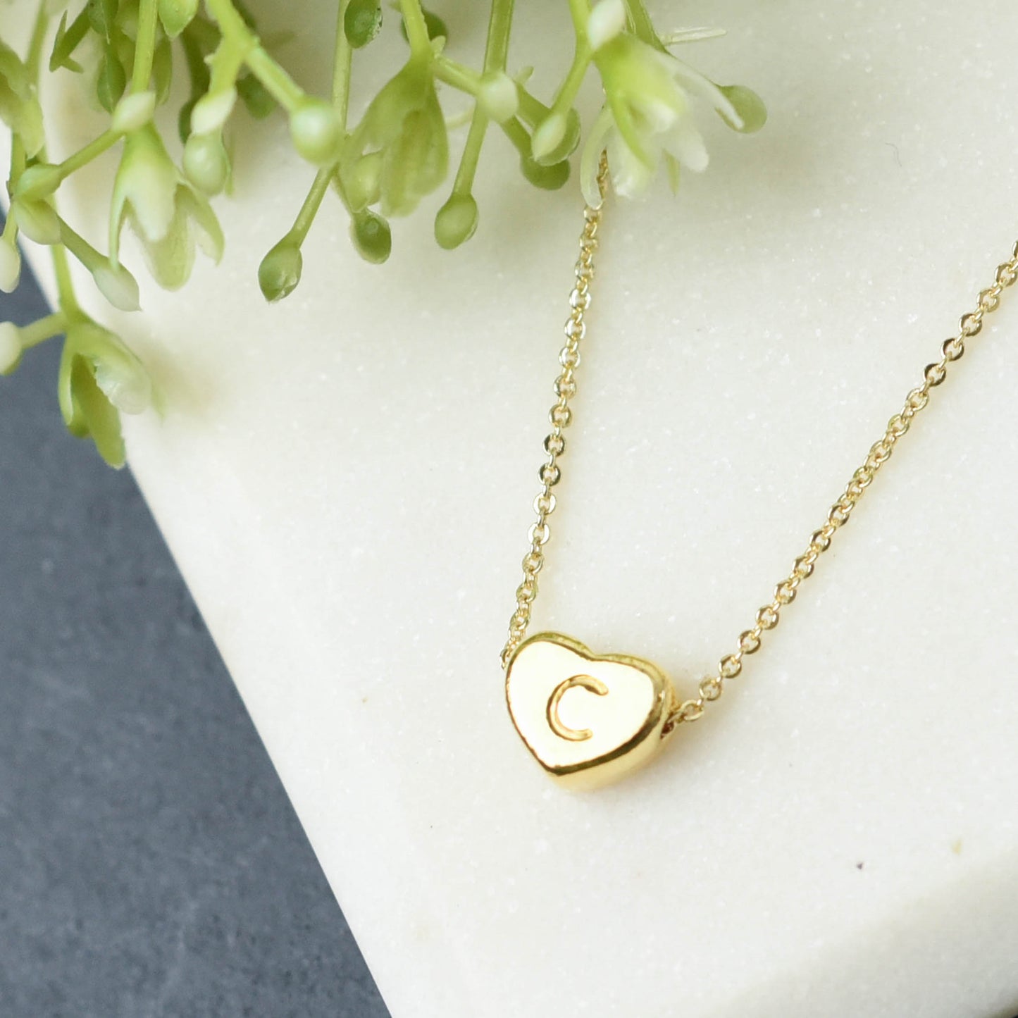 Luxe Collection: 18K Gold Initial Heart Necklace