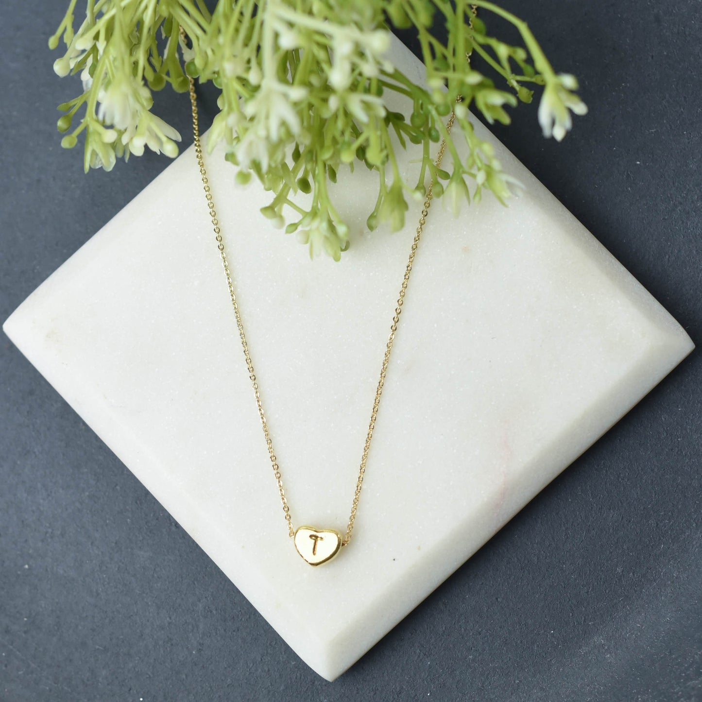 Luxe Collection: 18K Gold Initial Heart Necklace