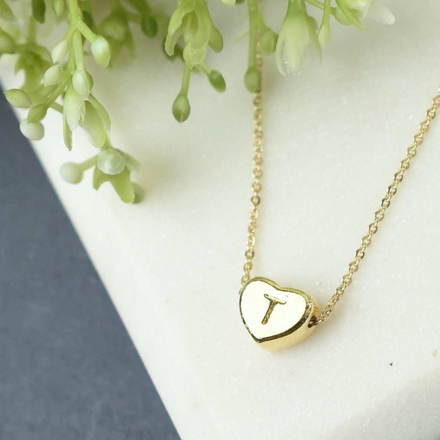 Luxe Collection: 18K Gold Initial Heart Necklace