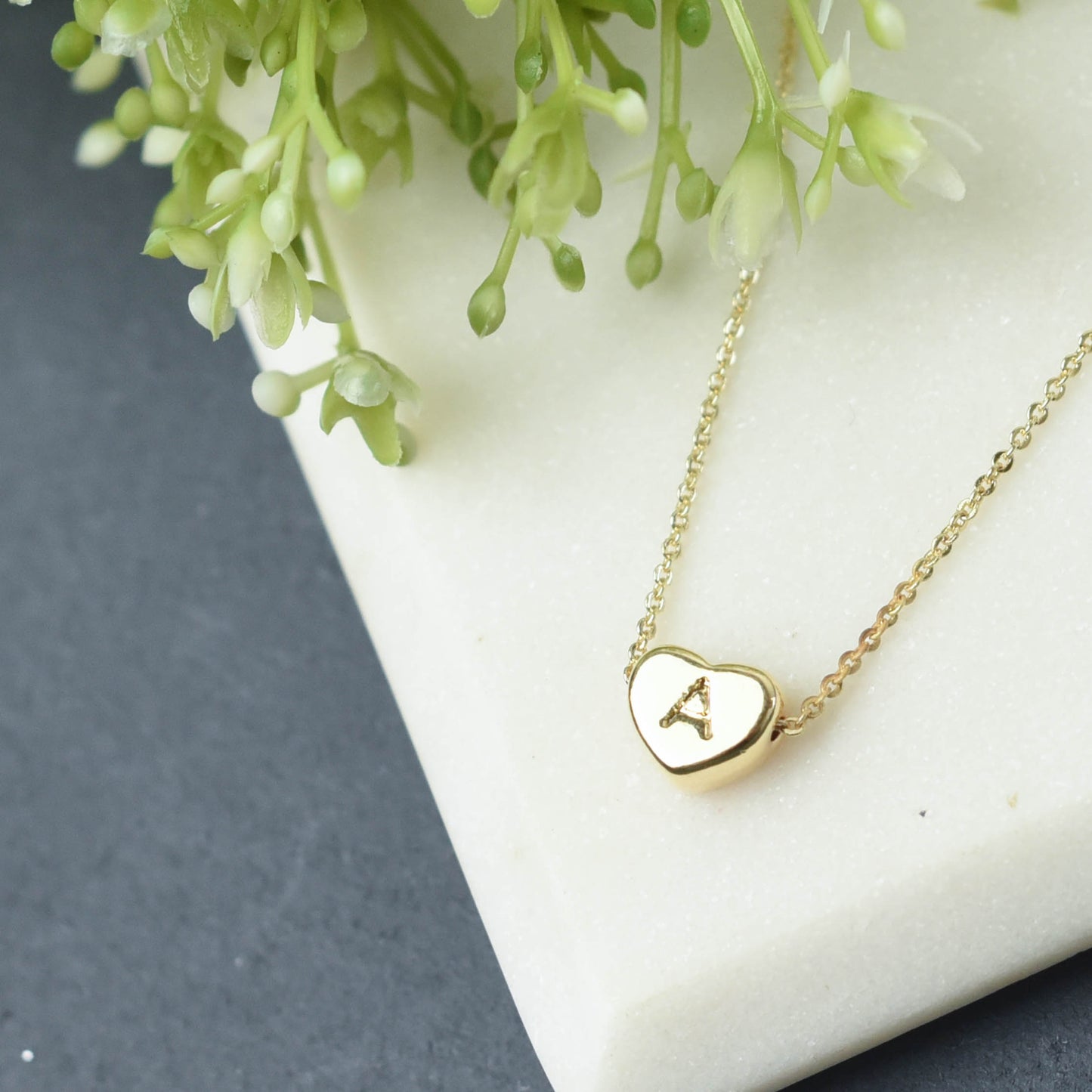 Luxe Collection: 18K Gold Initial Heart Necklace