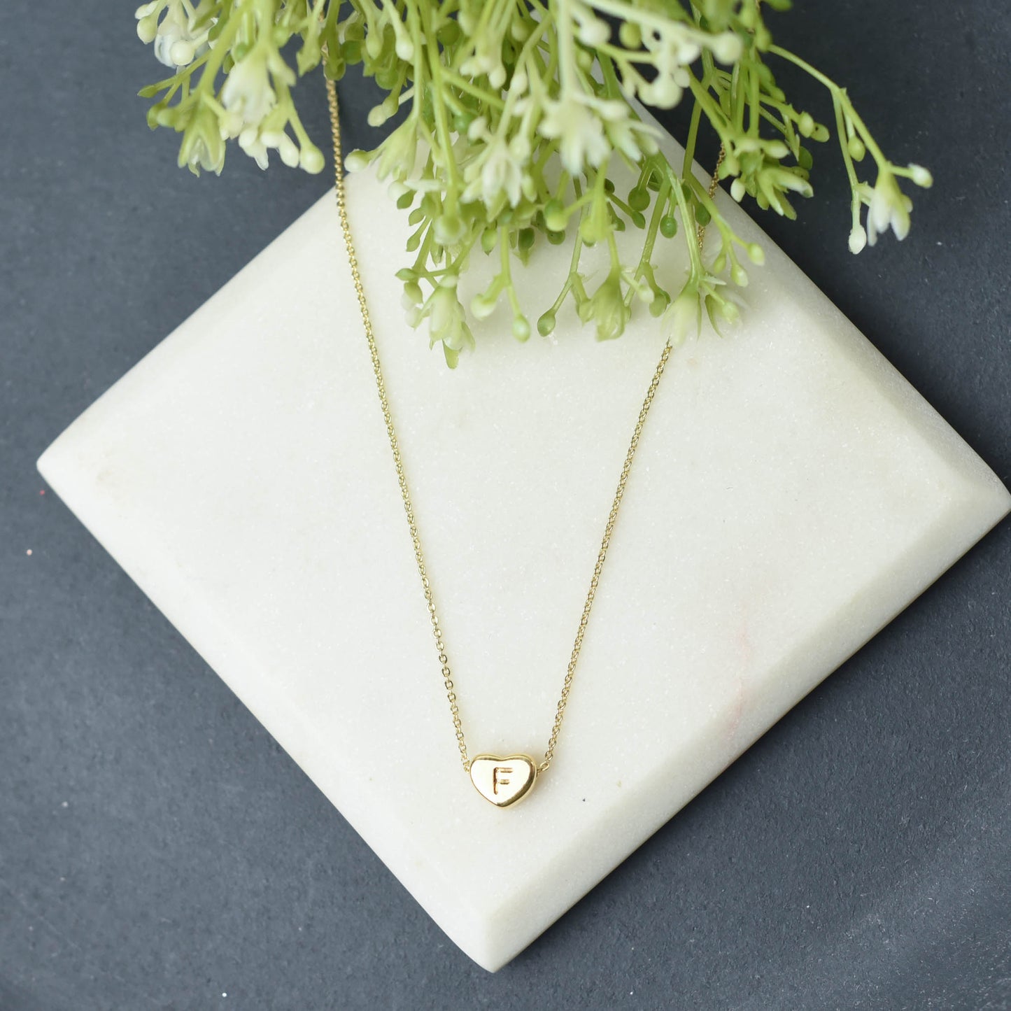 Luxe Collection: 18K Gold Initial Heart Necklace