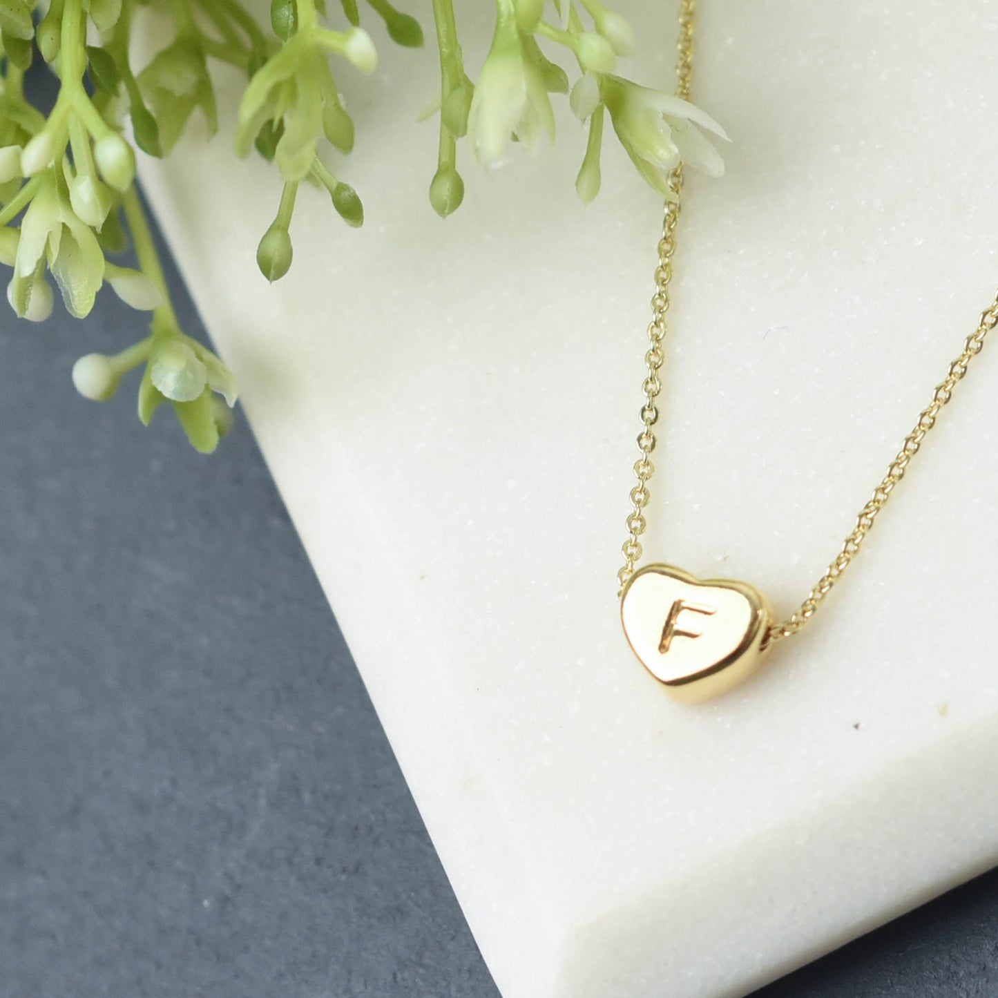 Luxe Collection: 18K Gold Initial Heart Necklace