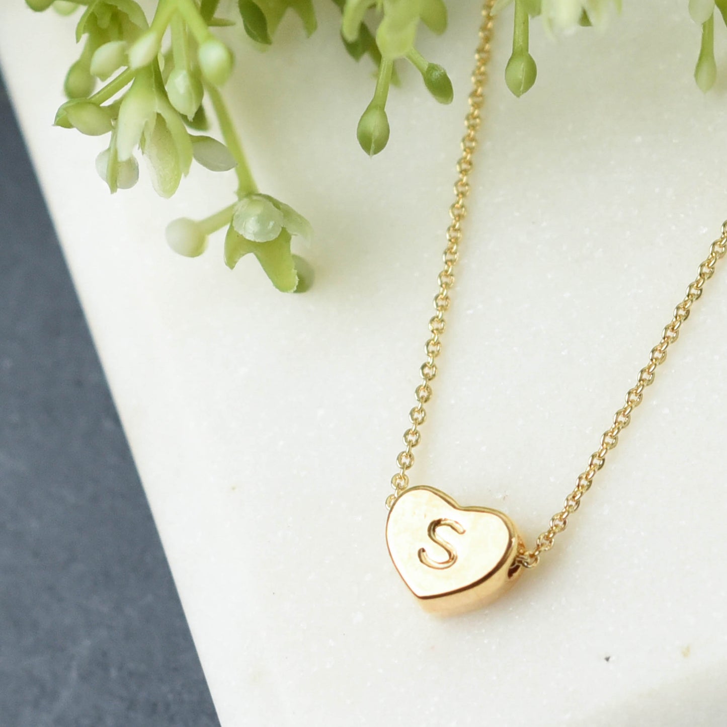 Luxe Collection: 18K Gold Initial Heart Necklace