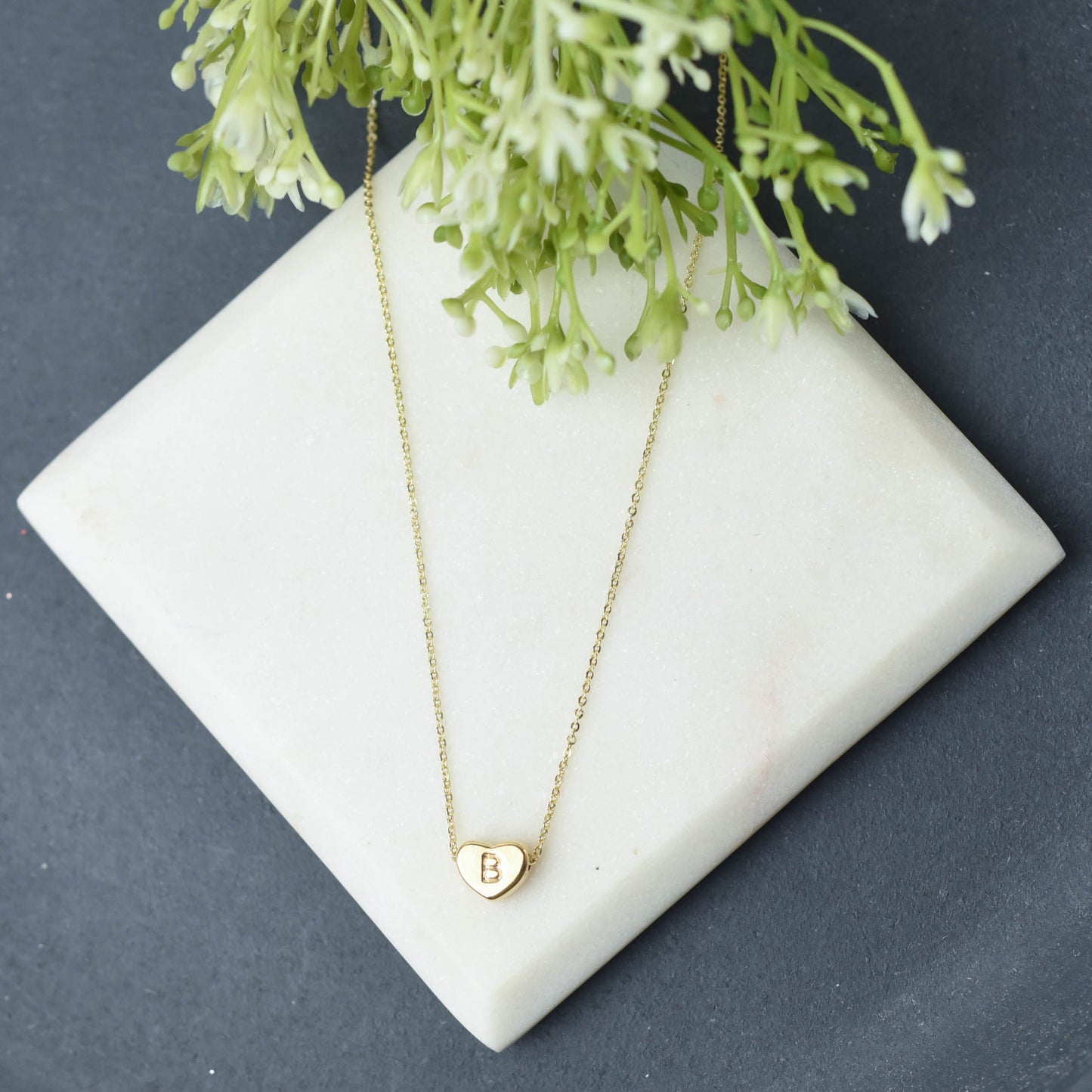 Luxe Collection: 18K Gold Initial Heart Necklace