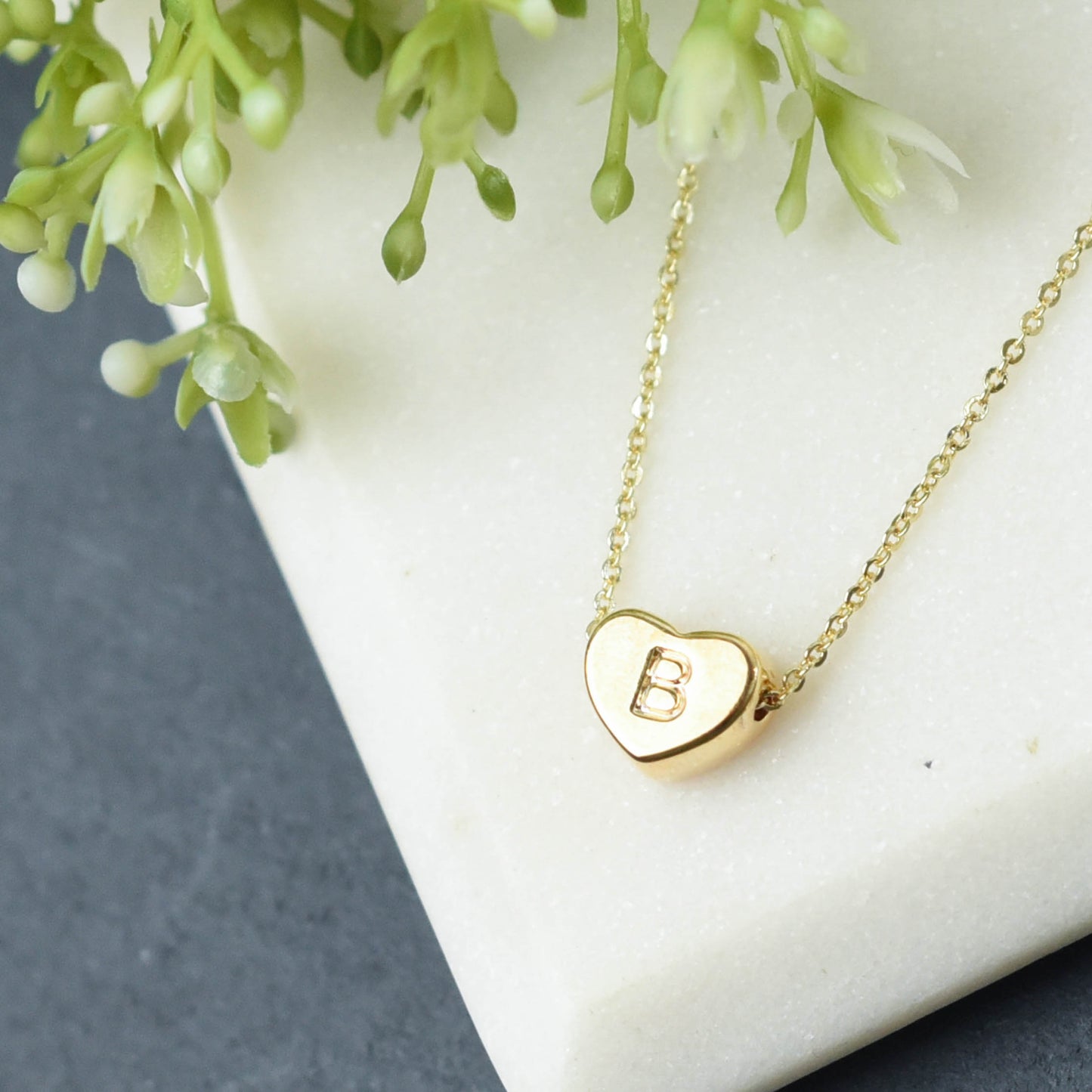 Luxe Collection: 18K Gold Initial Heart Necklace