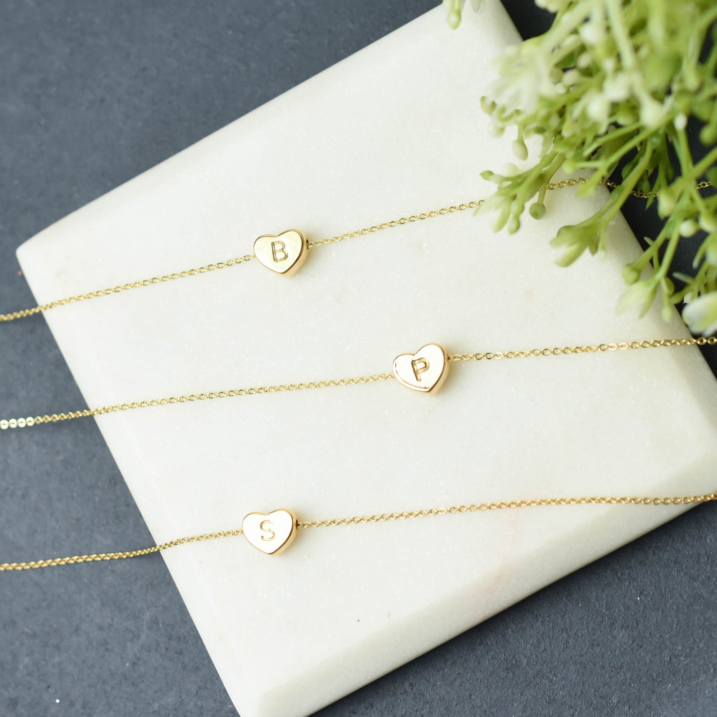 Luxe Collection: 18K Gold Initial Heart Necklace