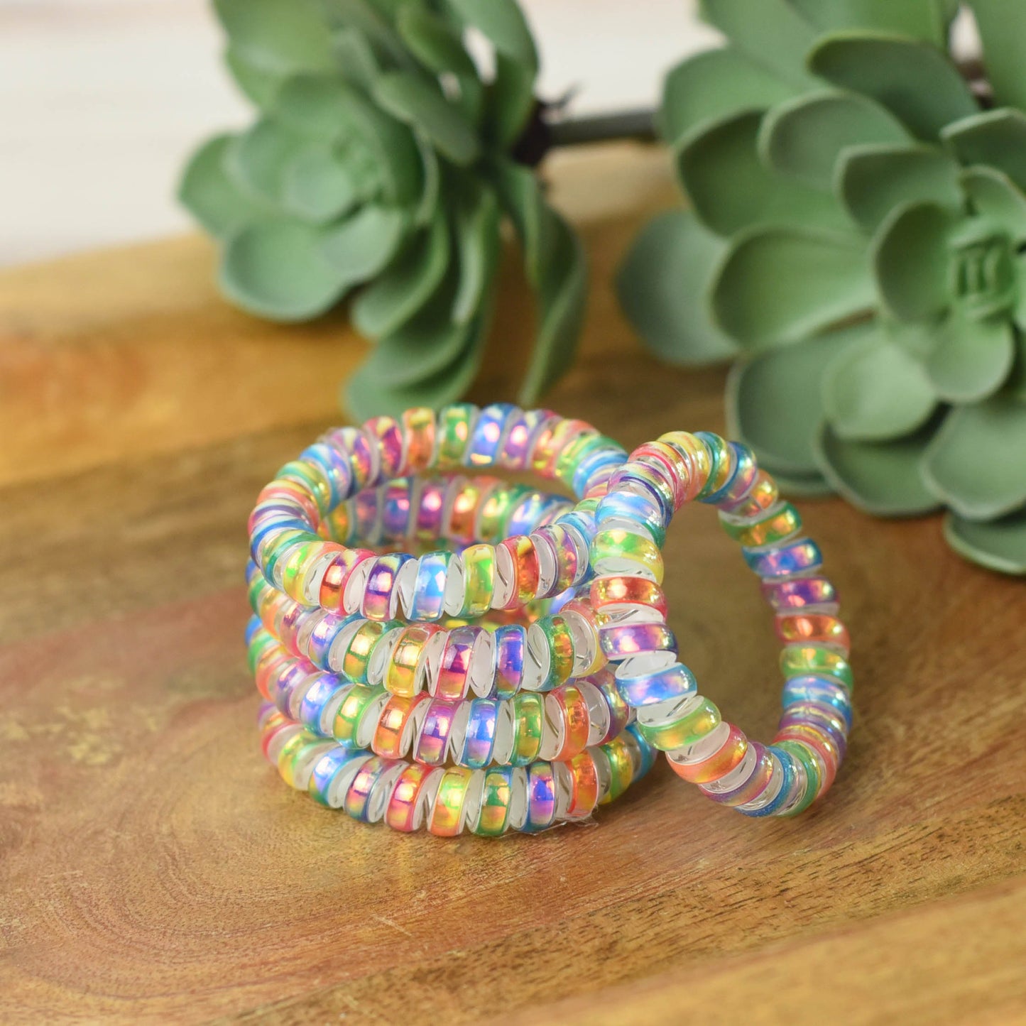 Large Lauren Lane Hair Coil Set in Metallic Rainbow