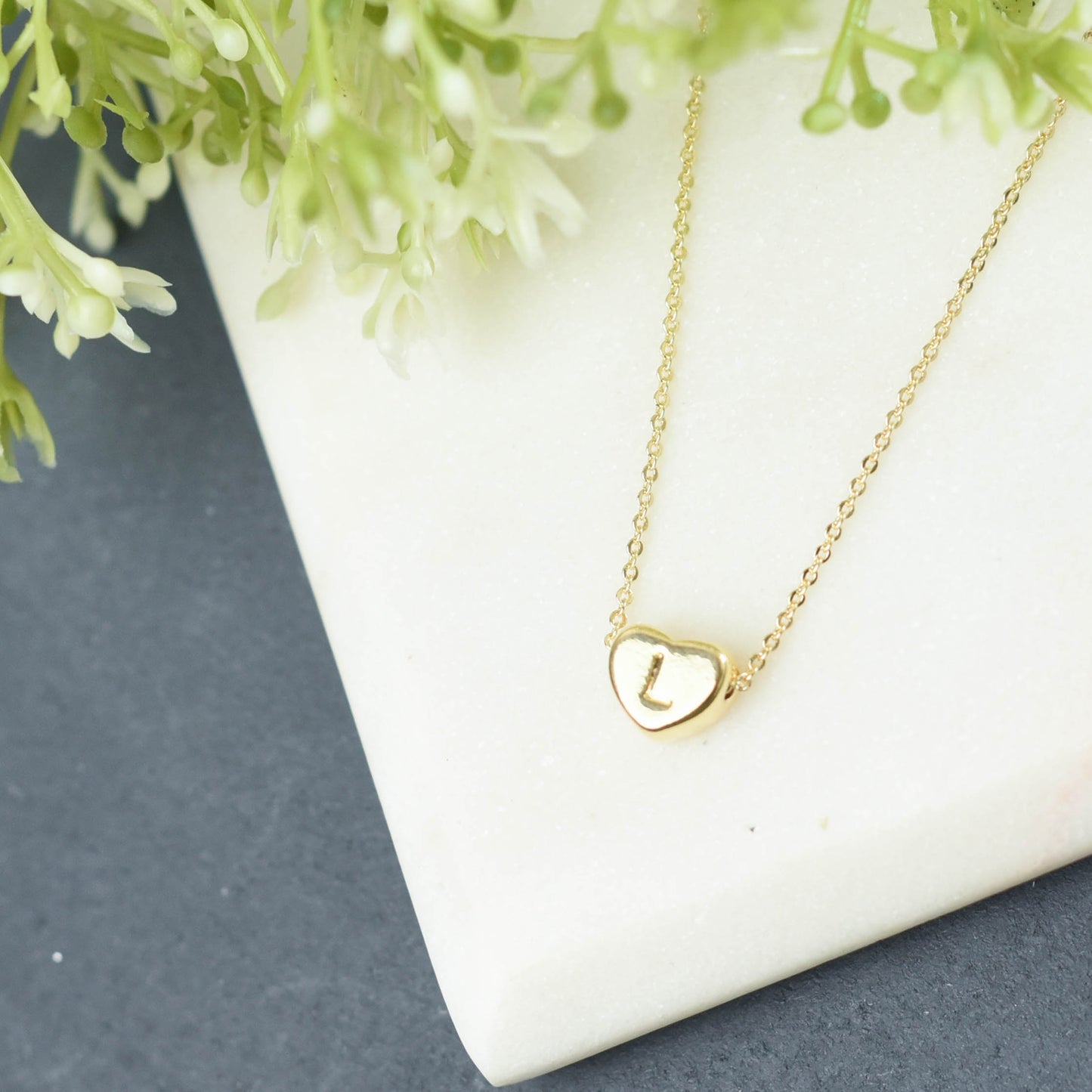 Luxe Collection: 18K Gold Initial Heart Necklace