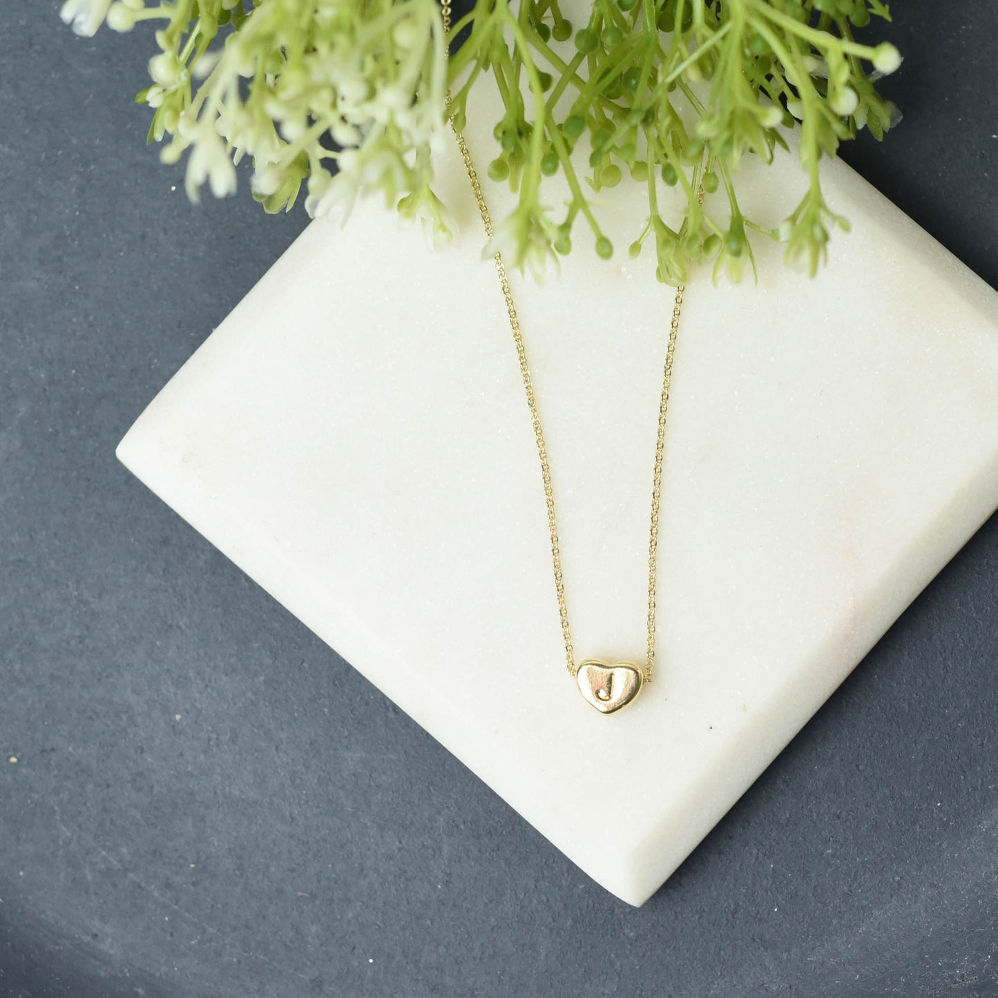 Luxe Collection: 18K Gold Initial Heart Necklace