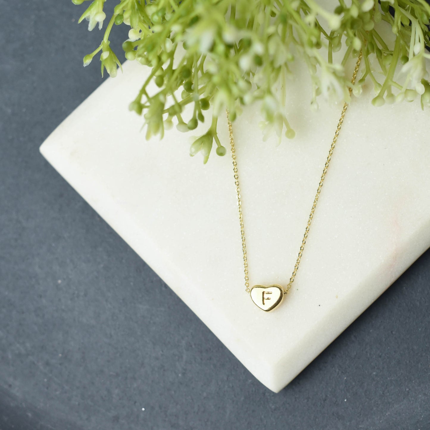 Luxe Collection: 18K Gold Initial Heart Necklace