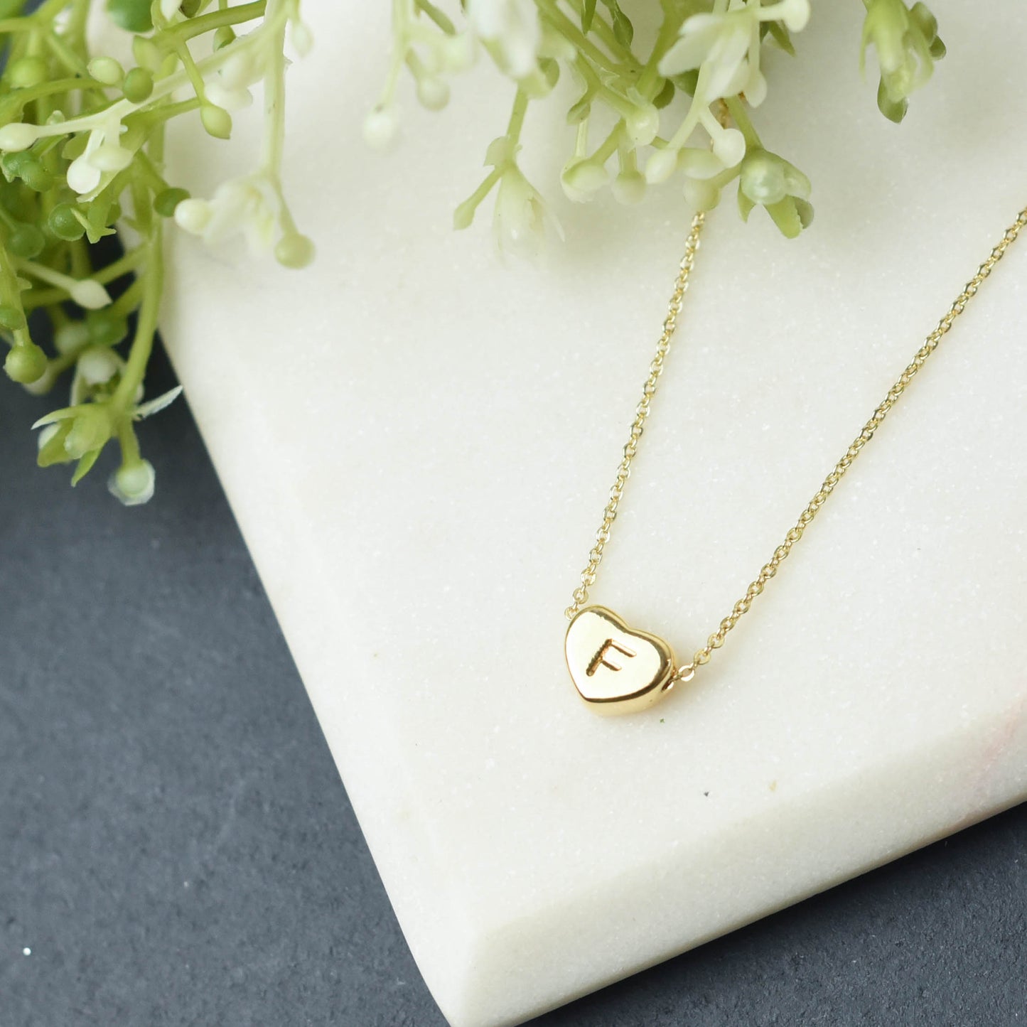 Luxe Collection: 18K Gold Initial Heart Necklace