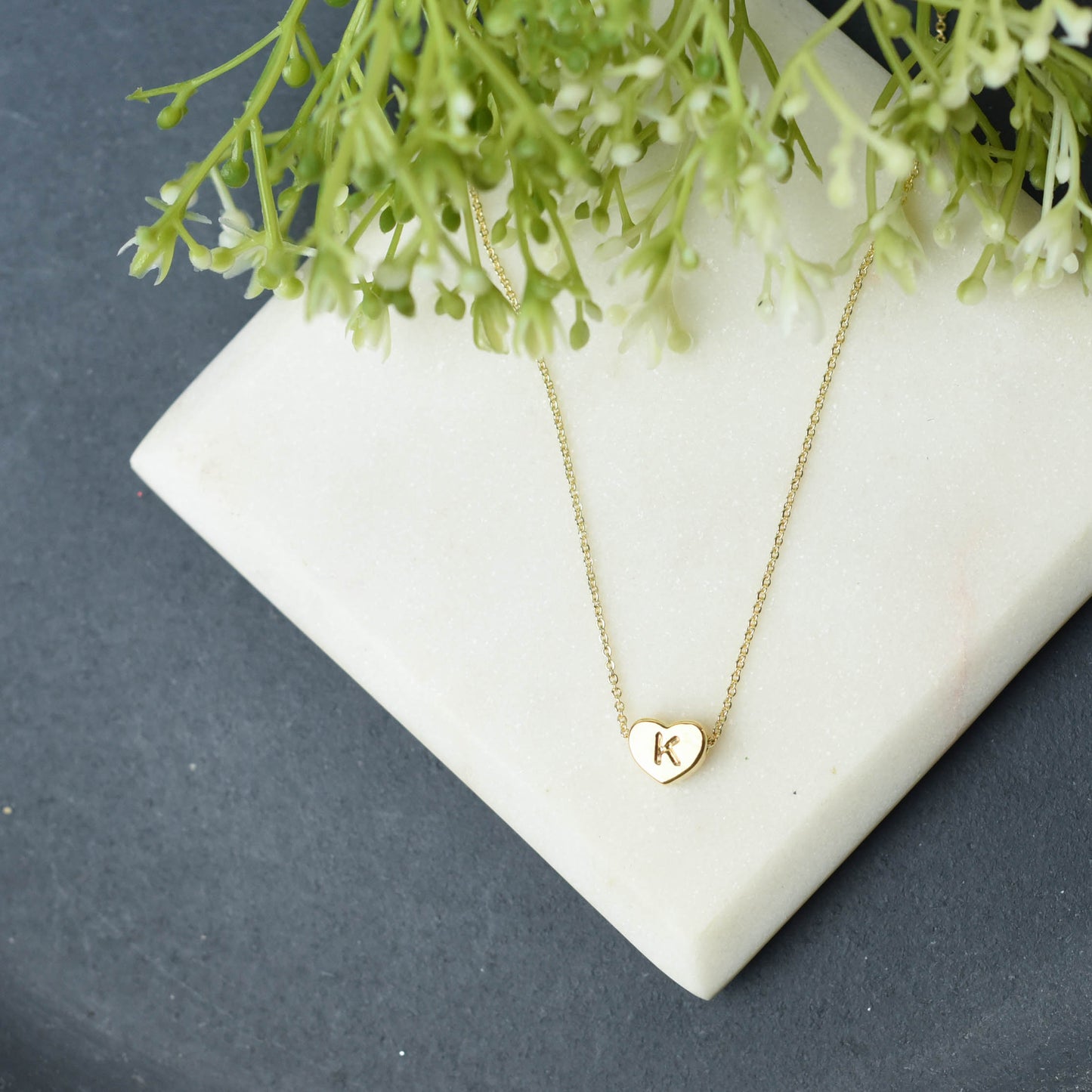 Luxe Collection: 18K Gold Initial Heart Necklace