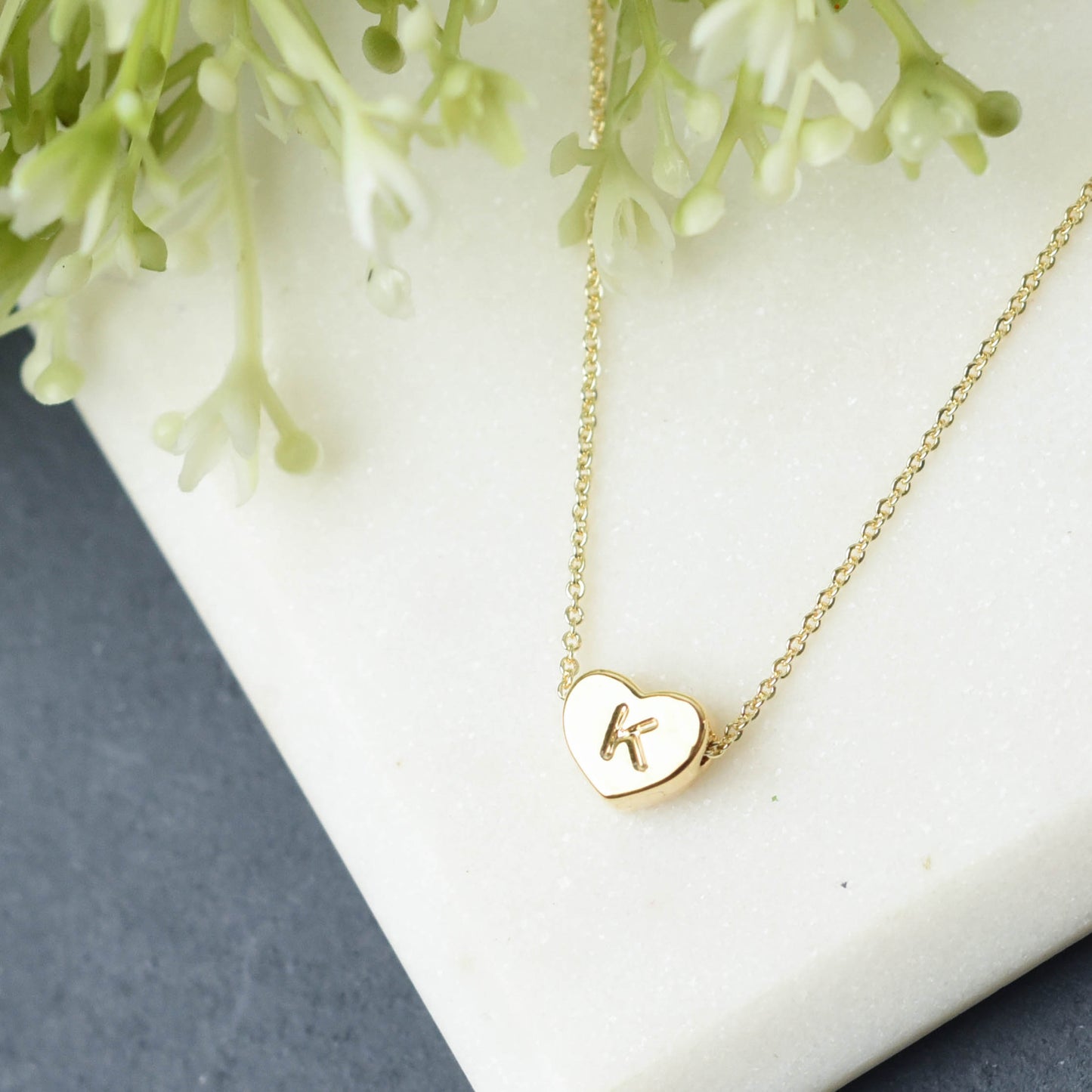 Luxe Collection: 18K Gold Initial Heart Necklace