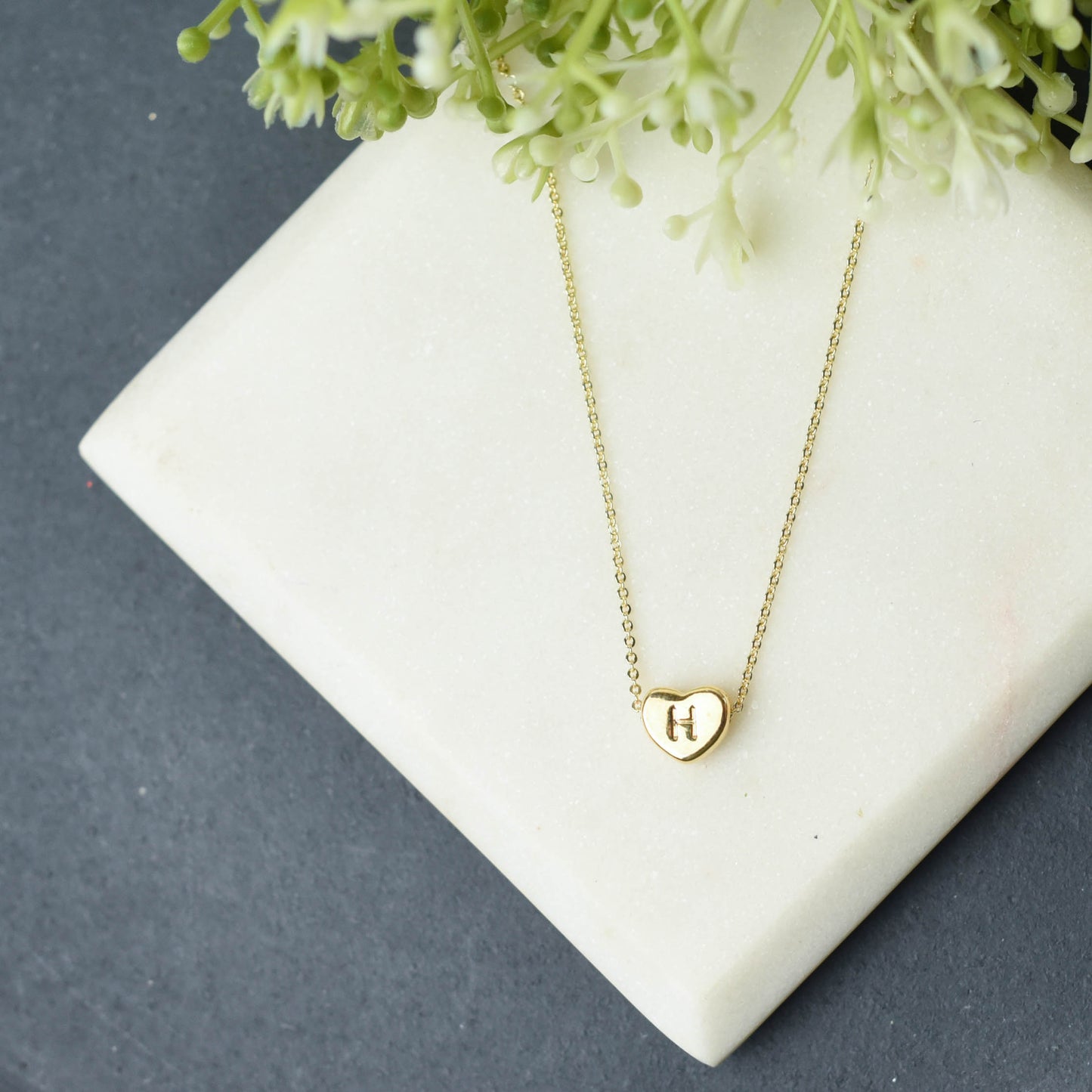 Luxe Collection: 18K Gold Initial Heart Necklace