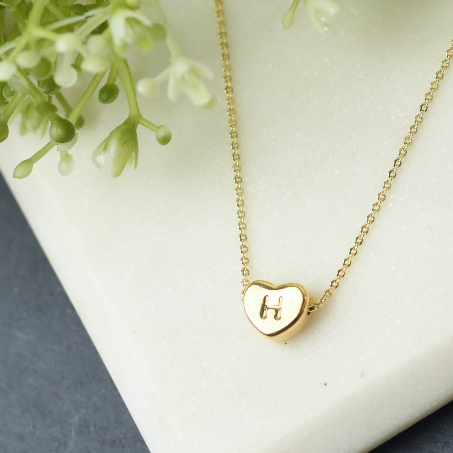 Luxe Collection: 18K Gold Initial Heart Necklace