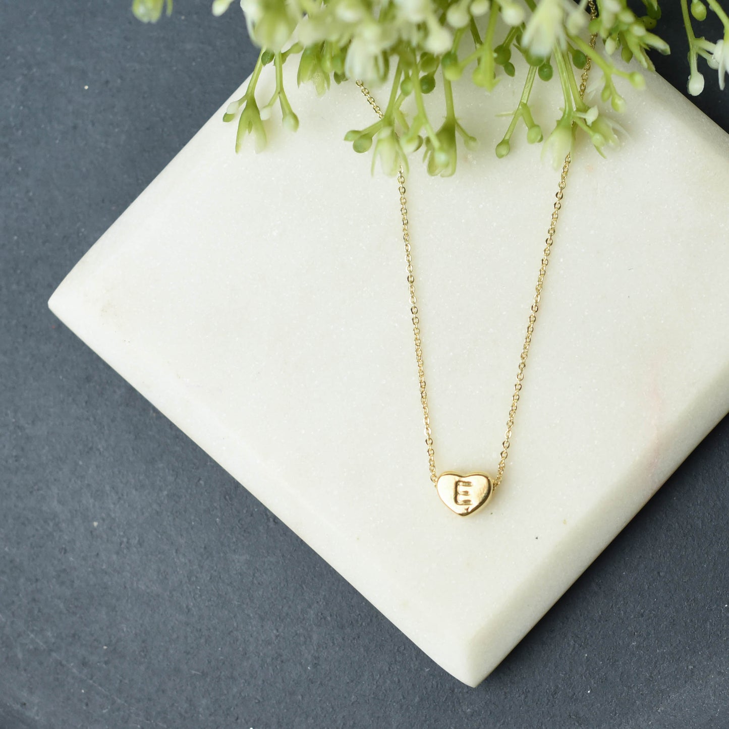 Luxe Collection: 18K Gold Initial Heart Necklace