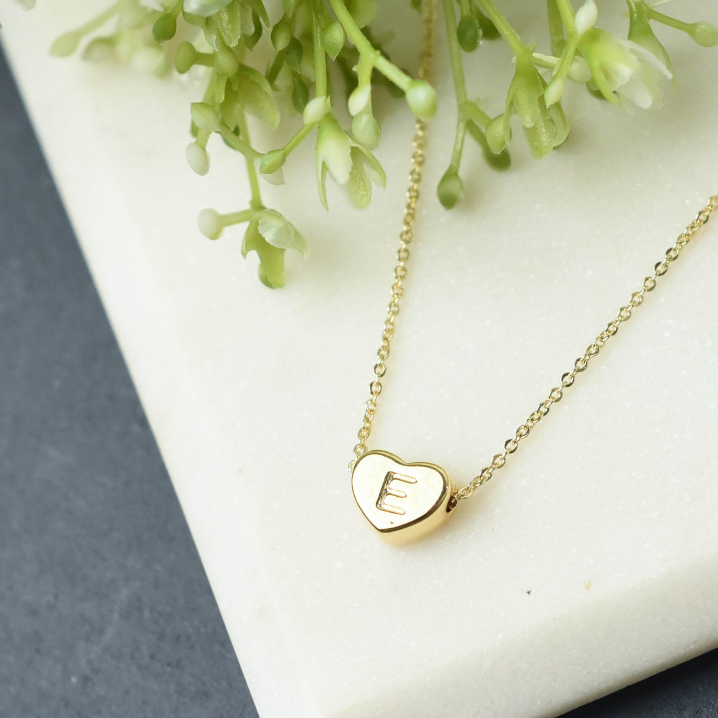 Luxe Collection: 18K Gold Initial Heart Necklace