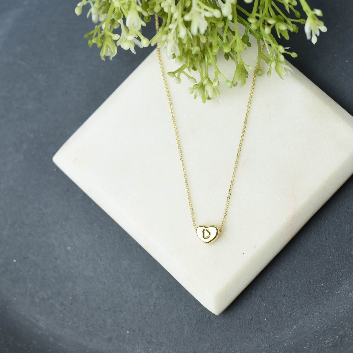 Luxe Collection: 18K Gold Initial Heart Necklace