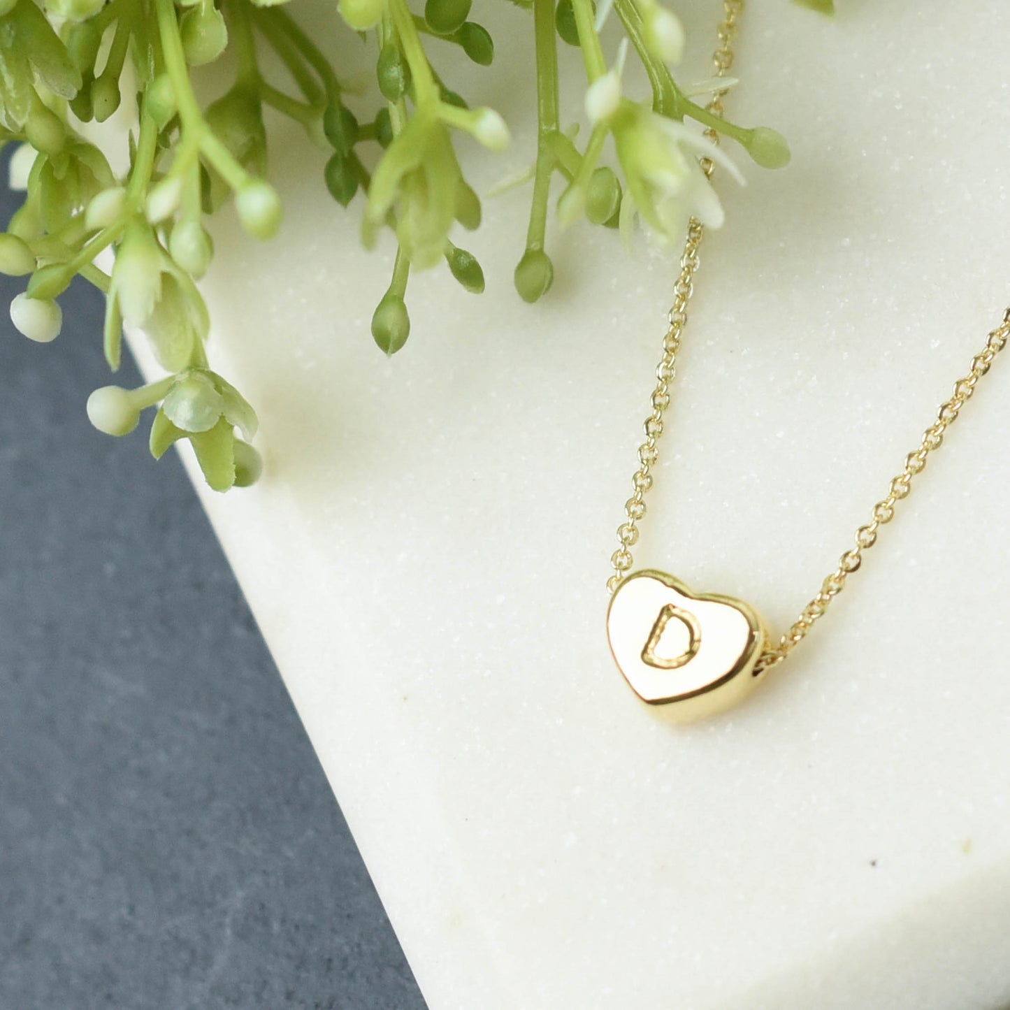 Luxe Collection: 18K Gold Initial Heart Necklace