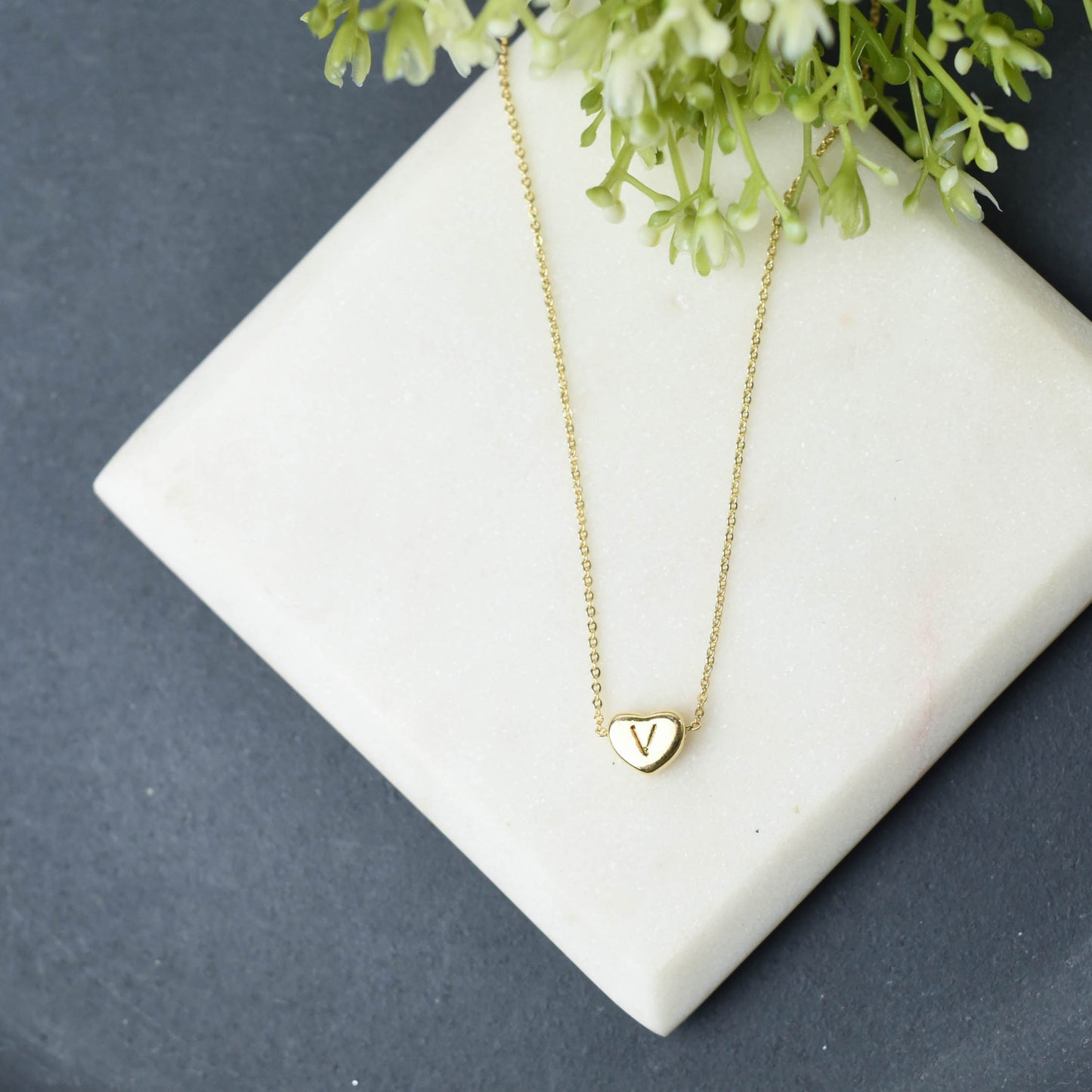 Luxe Collection: 18K Gold Initial Heart Necklace