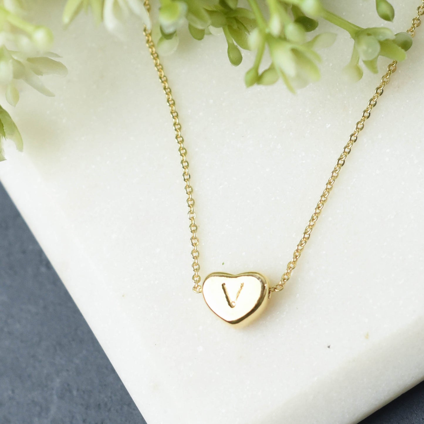 Luxe Collection: 18K Gold Initial Heart Necklace